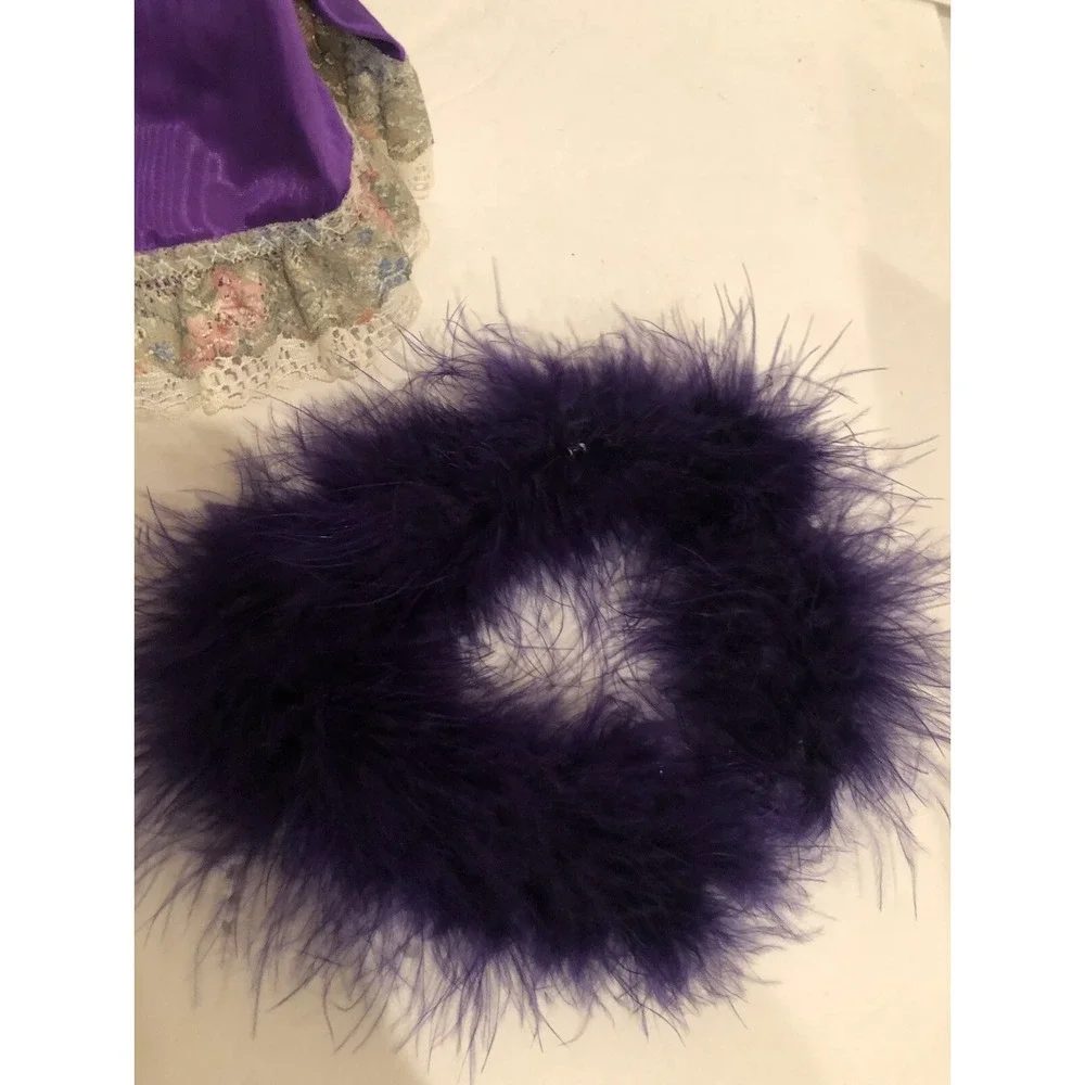 Barbie Doll Purple Strapless Dress‎ With Boa